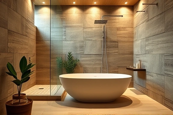 Spa-inspired bathroom in Solstice home